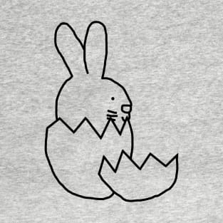 Cute Easter Bunny Hatching from Egg Outline T-Shirt